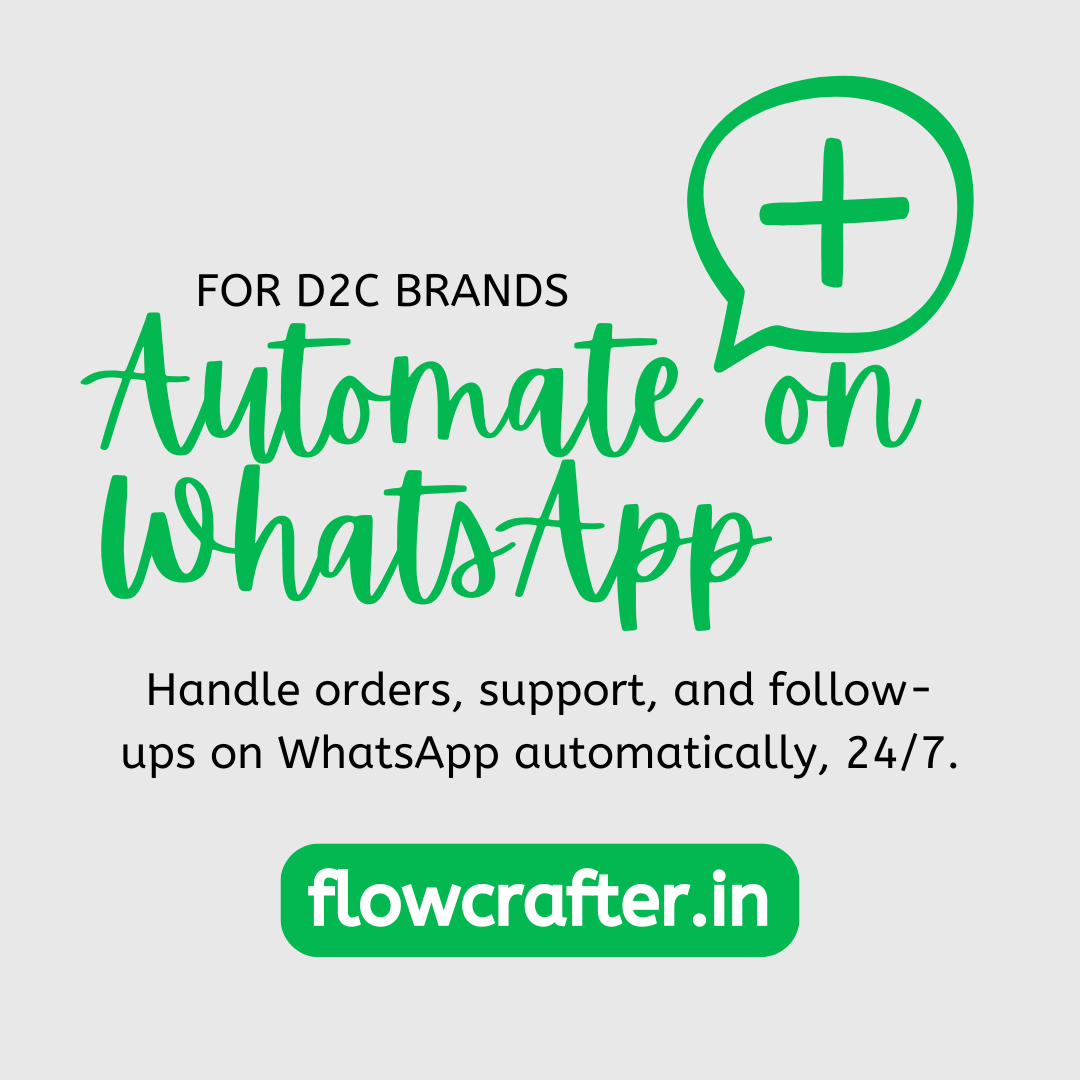 WhatsApp automation D2C brands India